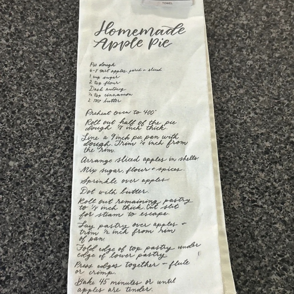Charming Recipe Kitchen Towel in White